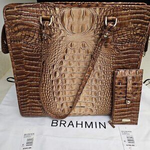 BRAHMIN: Tia Teak Ombre Melbourne Luxury Handbag.